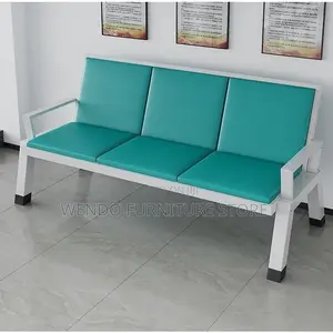 Office Bench : Q12 Green and White 3-Seater Waiting Bench