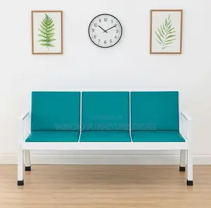 Office Bench : Q12 Green and White 3-Seater Waiting Bench