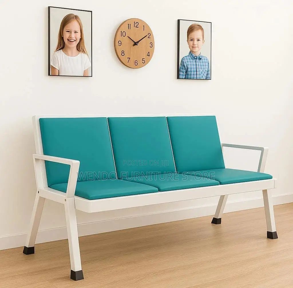 Office Bench : Q12 Green and White 3-Seater Waiting Bench
