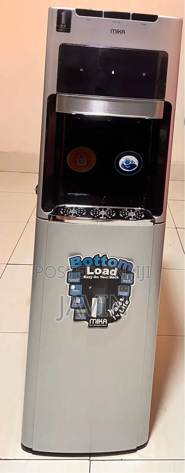 Mika Water Dispenser, Floor Standing Bottom Load, Silver