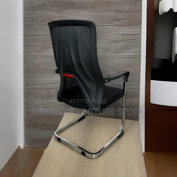 Office Chair : L12 Black Mesh Visitor Office Chair - thumbnail 3