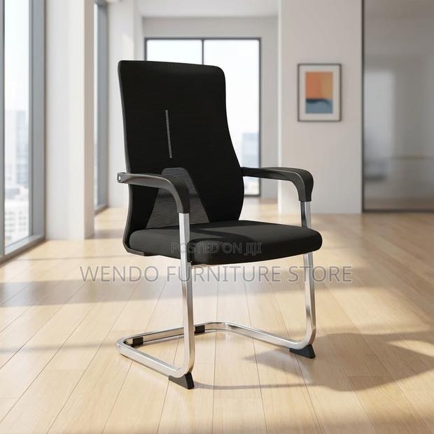 Office Chair : L12 Black Mesh Visitor Office Chair - thumbnail 5