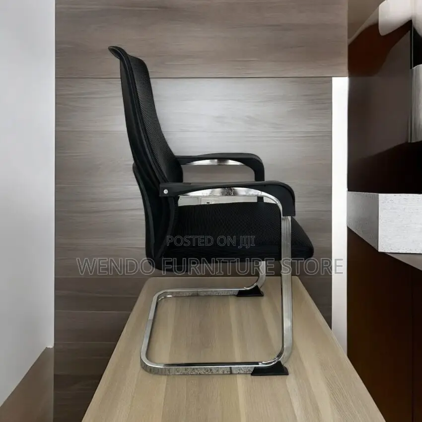 Office Chair : L12 Black Mesh Visitor Office Chair