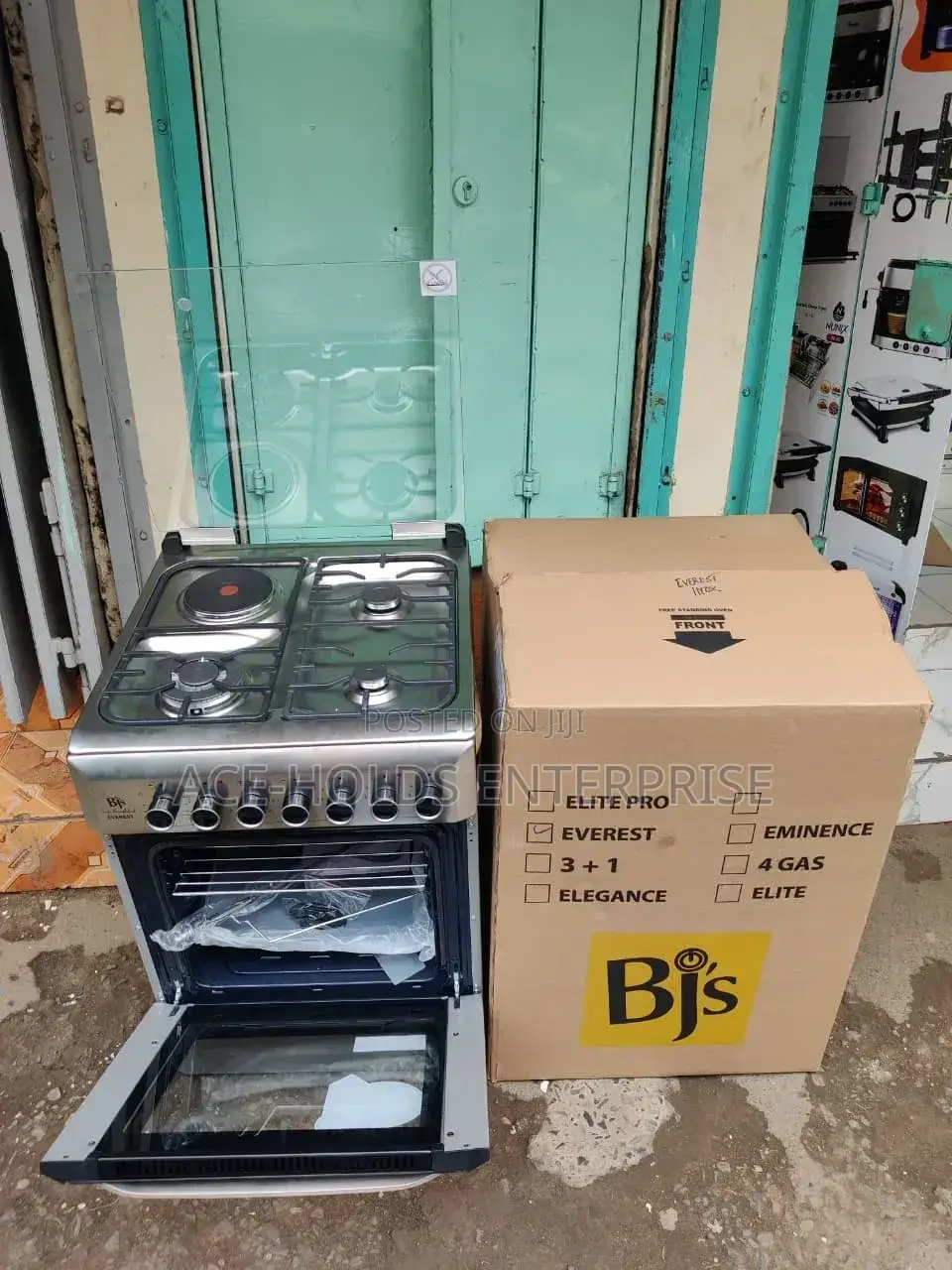 BJS Standing Gas Ooker - Everest Inox 60x60 3+1 Premium/ Electric Oven