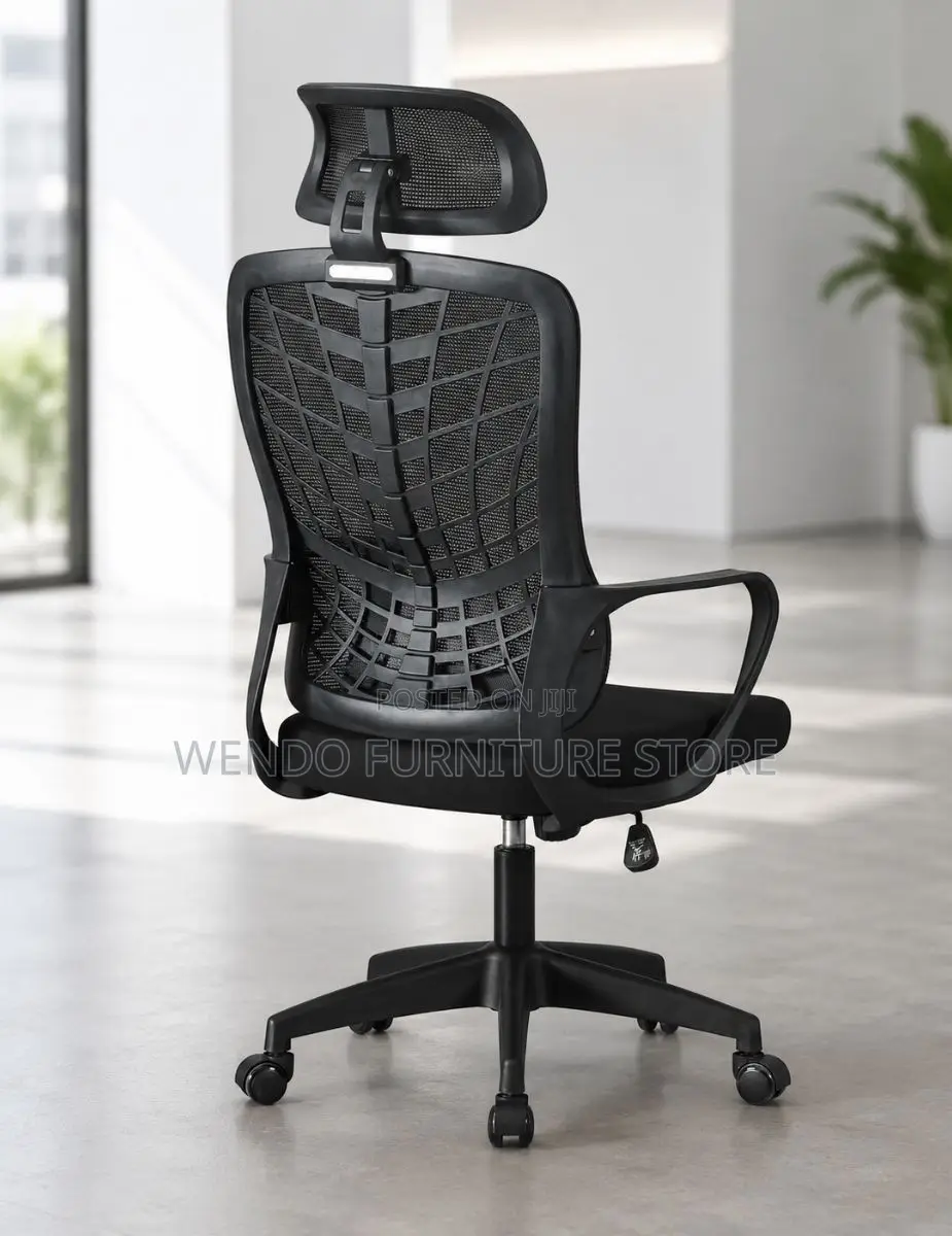 Office Chair : Black Mesh High-Back Ergonomic Office Chai