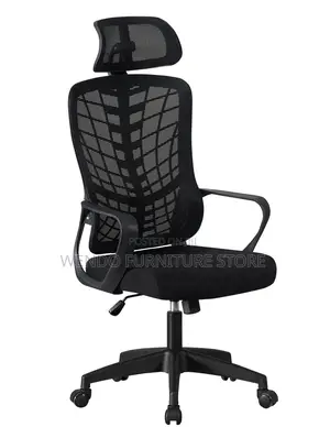 Office Chair : Black Mesh High-Back Ergonomic Office Chai