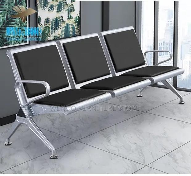 Office Bench : 3-Link Padded Heavy-Duty Waiting Bench