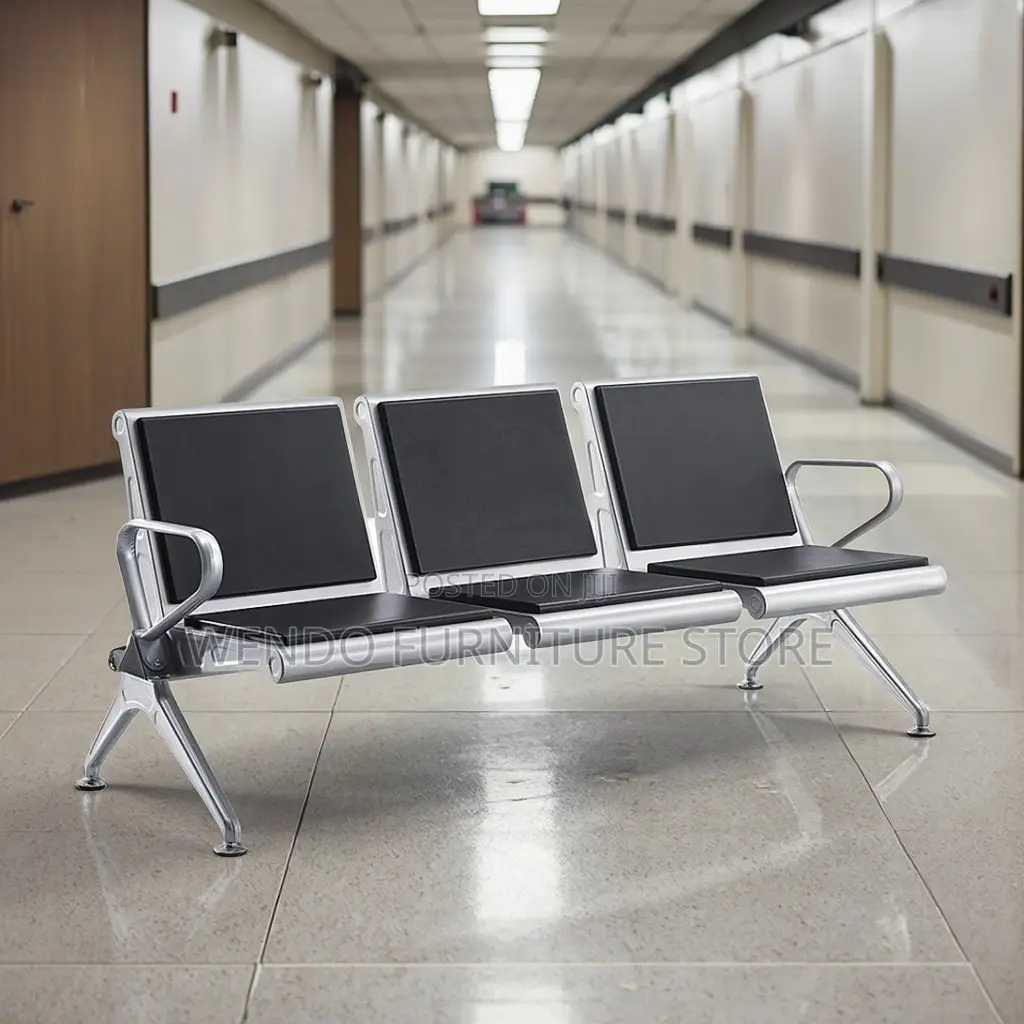 Office Bench : 3-Link Padded Heavy-Duty Waiting Bench