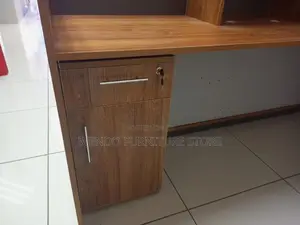 Office Desk : 2m Modern Reception Desk - Wood-Accented Front Panel