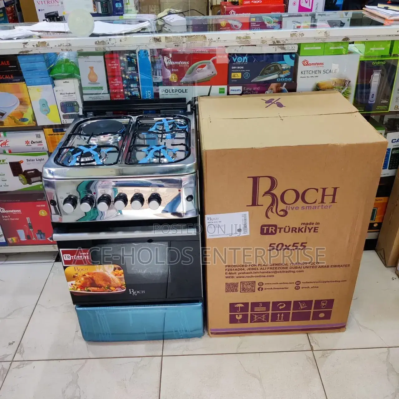 Roch Standing 3g,1e Gas Cooker (Turkey Premium) 50*55 - Electric Oven