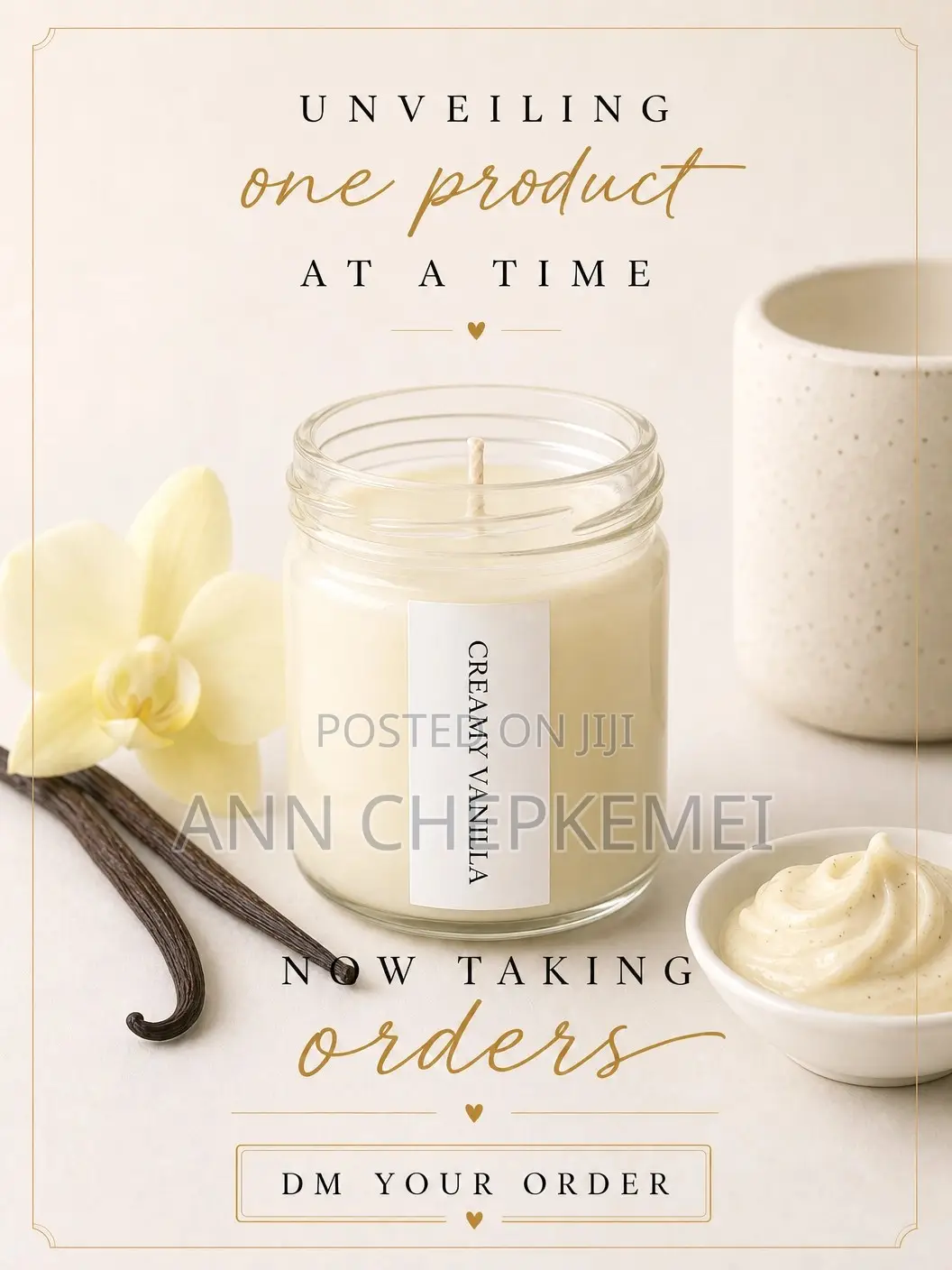 Creamy Vanilla Scented Candle