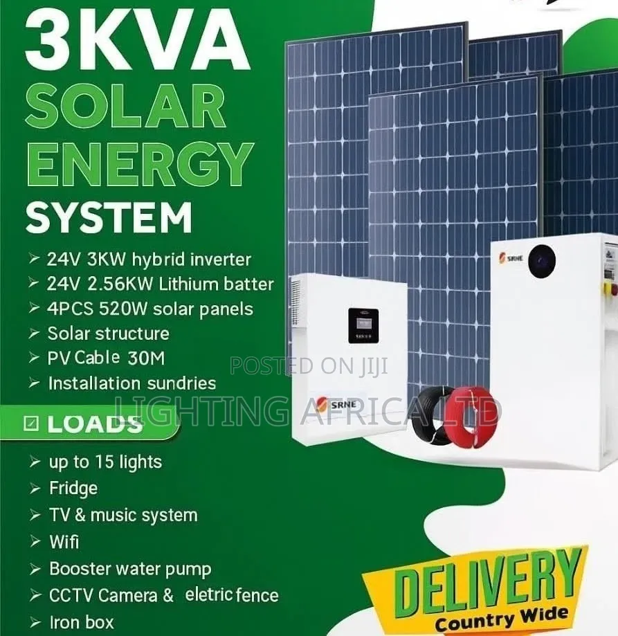 3kva - 2.56kwh Lithium -(4)520w Solar -(Free Installation Transport)