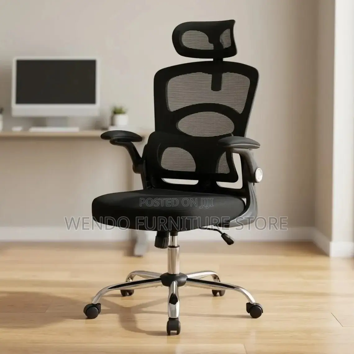 Office Chair : Black Ergonomic Mesh High-Back Office Chair