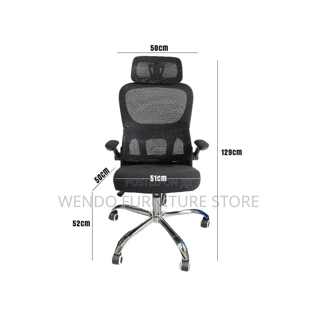 Office Chair : Black Ergonomic Mesh High-Back Office Chair