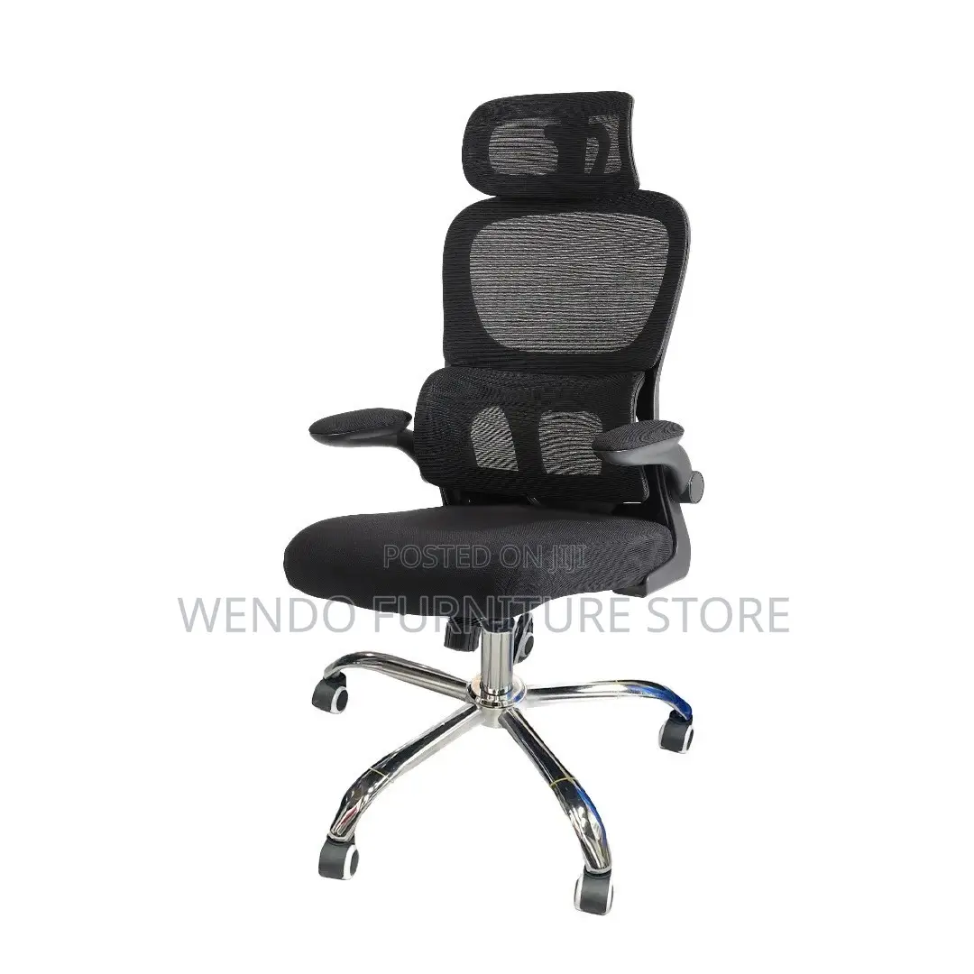 Office Chair : Black Ergonomic Mesh High-Back Office Chair