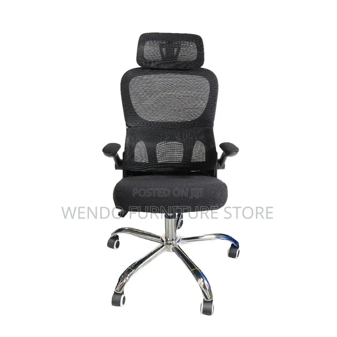 Office Chair : Black Ergonomic Mesh High-Back Office Chair