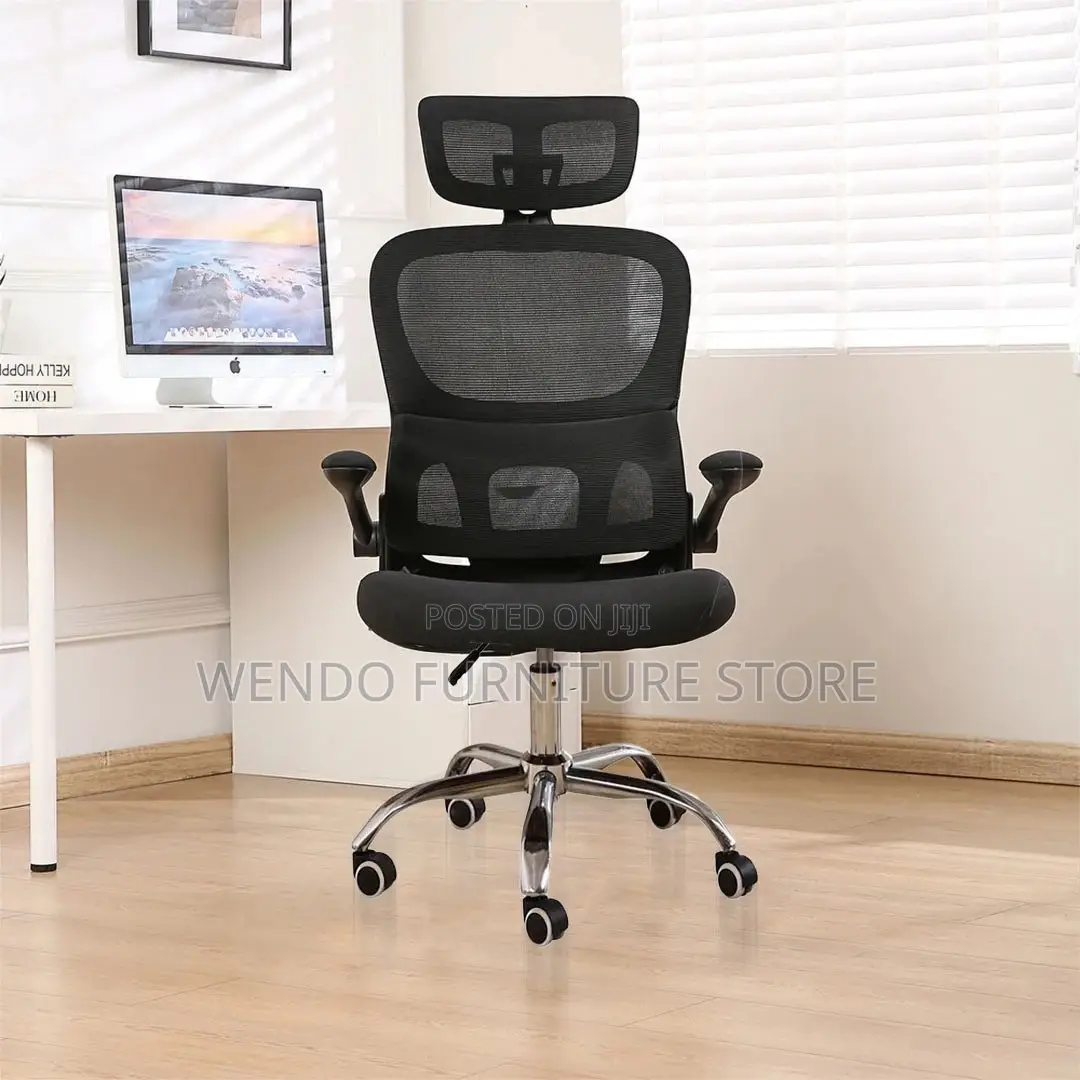 Office Chair : Black Ergonomic Mesh High-Back Office Chair