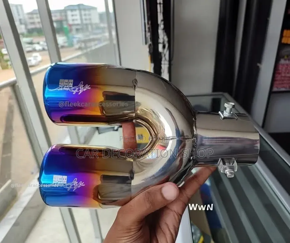 High Grade Designed Burnt Blue Corrosion Resistant Double Exhaust Tip