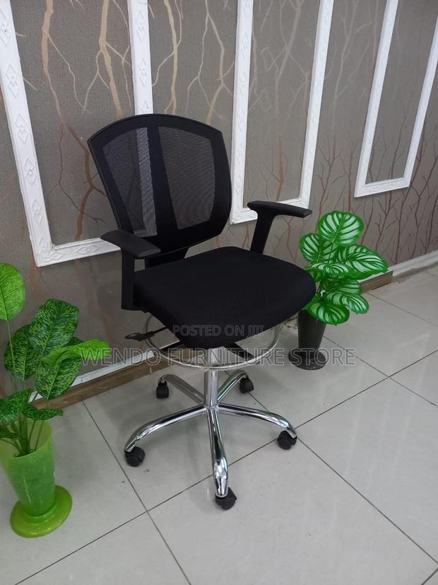 Office Chair : Lorell Drafting Chair With a Black Mesh Back, - thumbnail 5
