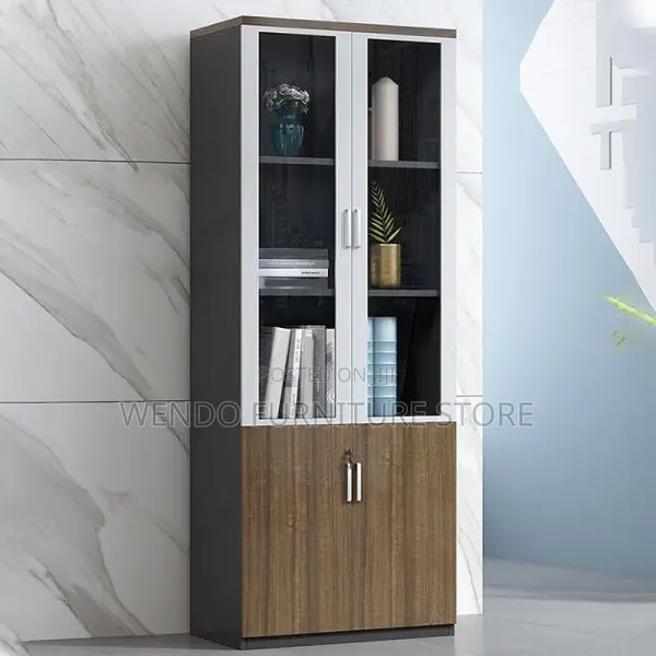 Office Cabinet : Dark Mahogany Wooden Office Storage Cabinet