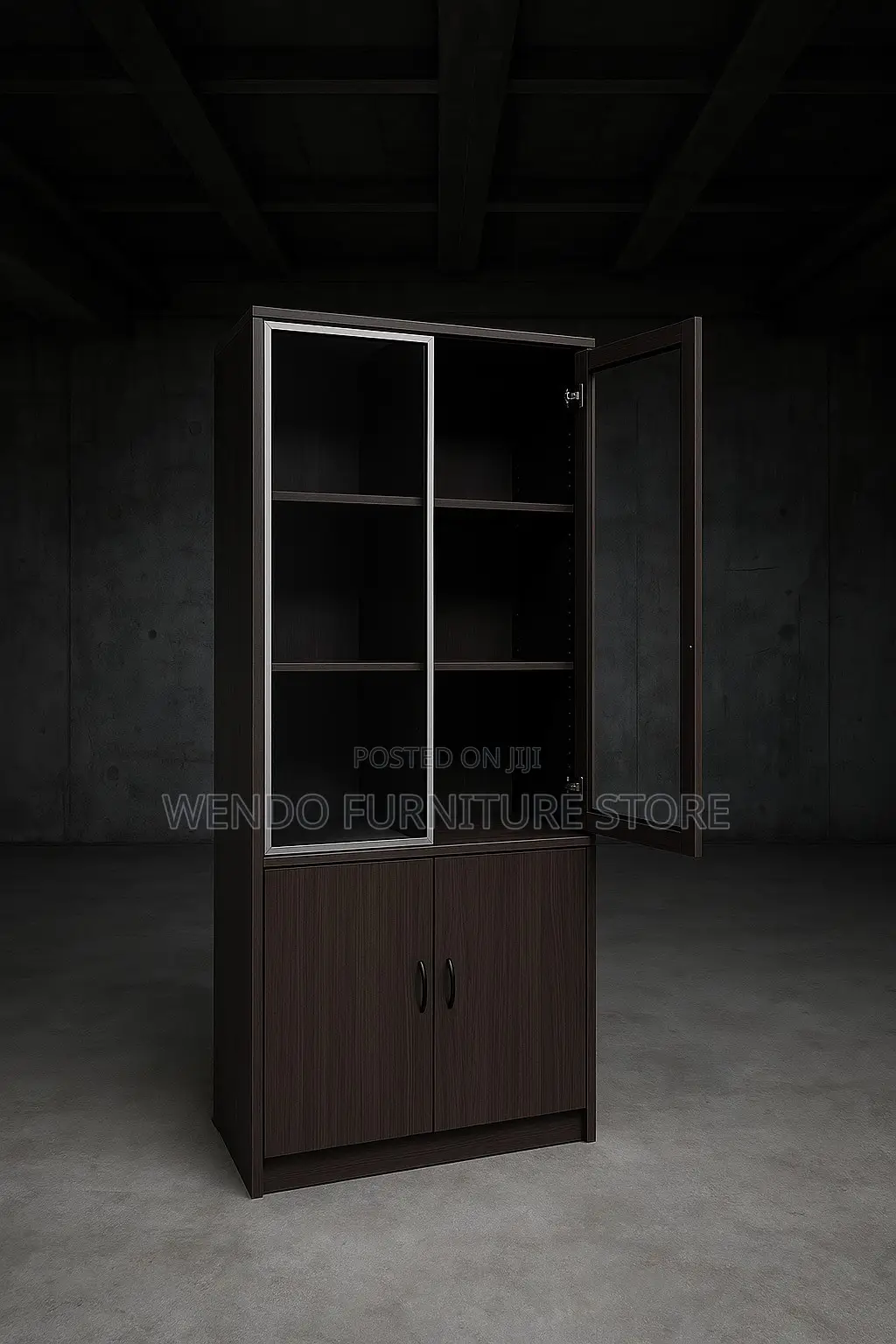 Office Cabinet : Dark Mahogany Wooden Office Storage Cabinet