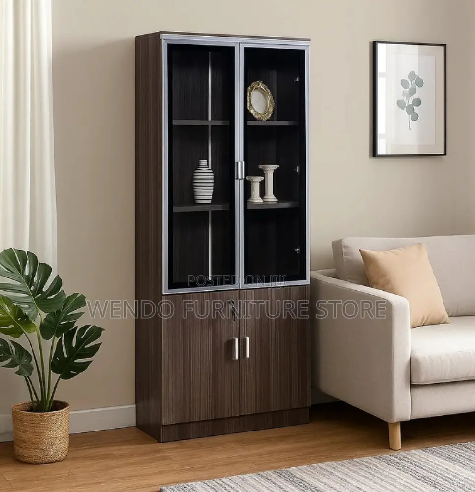 Office Cabinet : Dark Mahogany Wooden Office Storage Cabinet