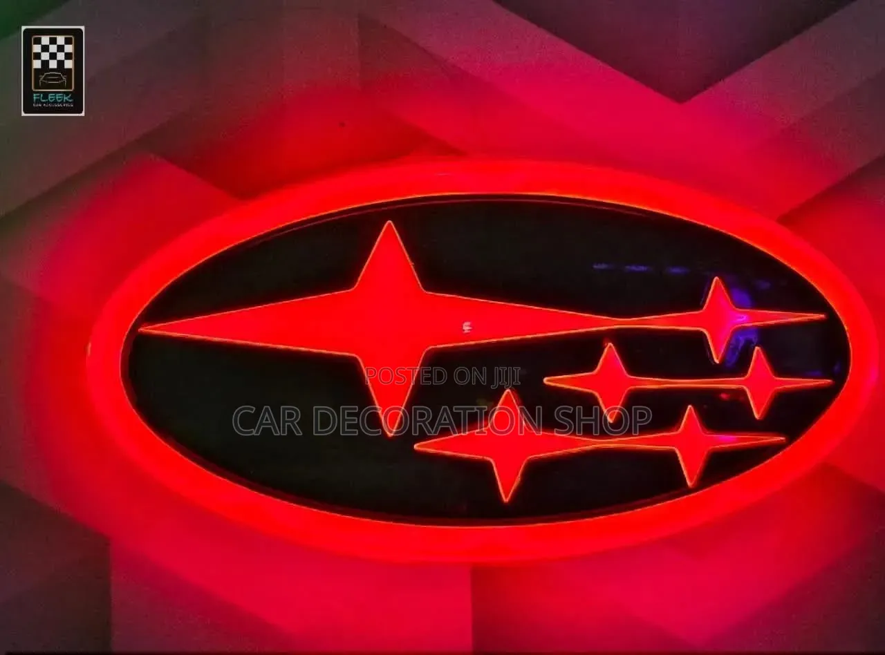 Subaru Emblemnlogo With Red Led Illuminating Grille Light