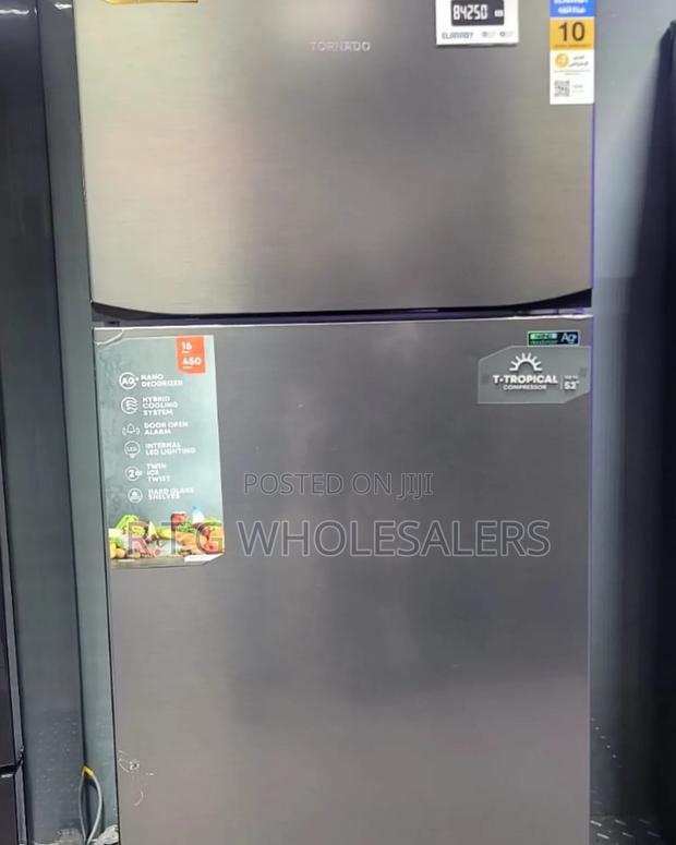 Tornado 396l No Frost Refrigerator Silver/Black