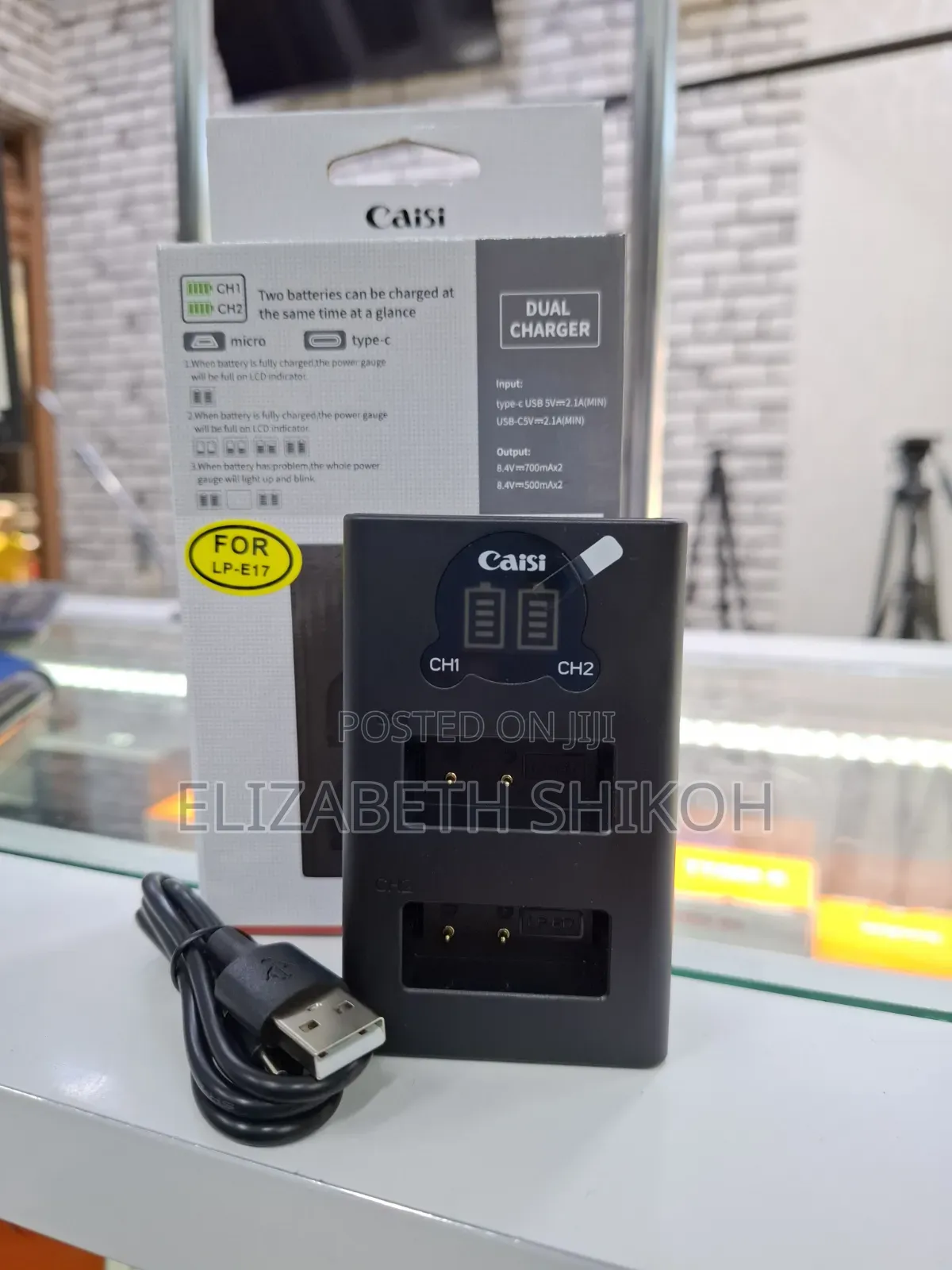 Caisi Lp-E17 Dual Battery Charger – For Lp-E17 Battery