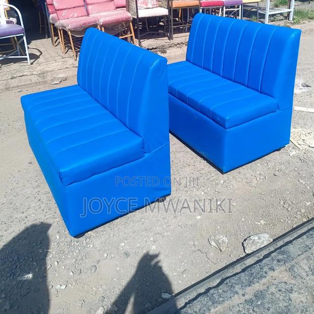 4ft Modern Design Restaurant Couches, Blue - main view