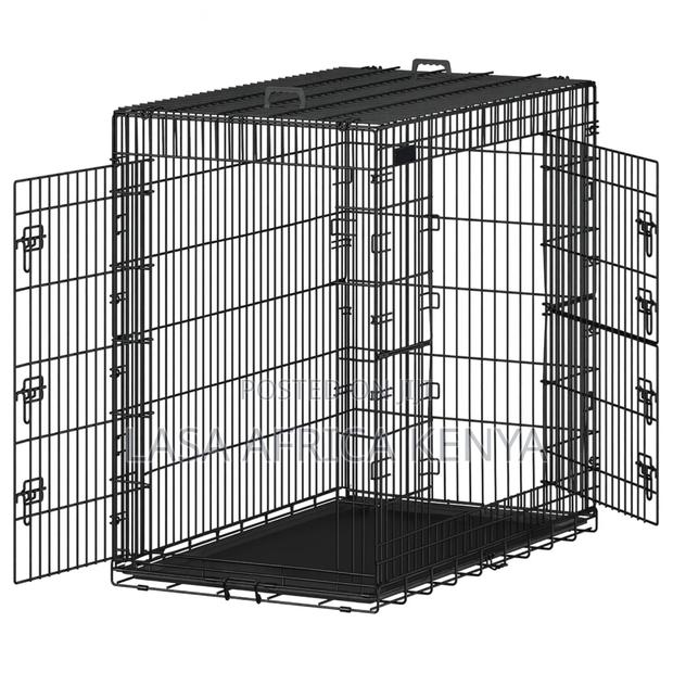 Lasa Heavy-Duty Foldable Metal Dog Cage 2 Doors.