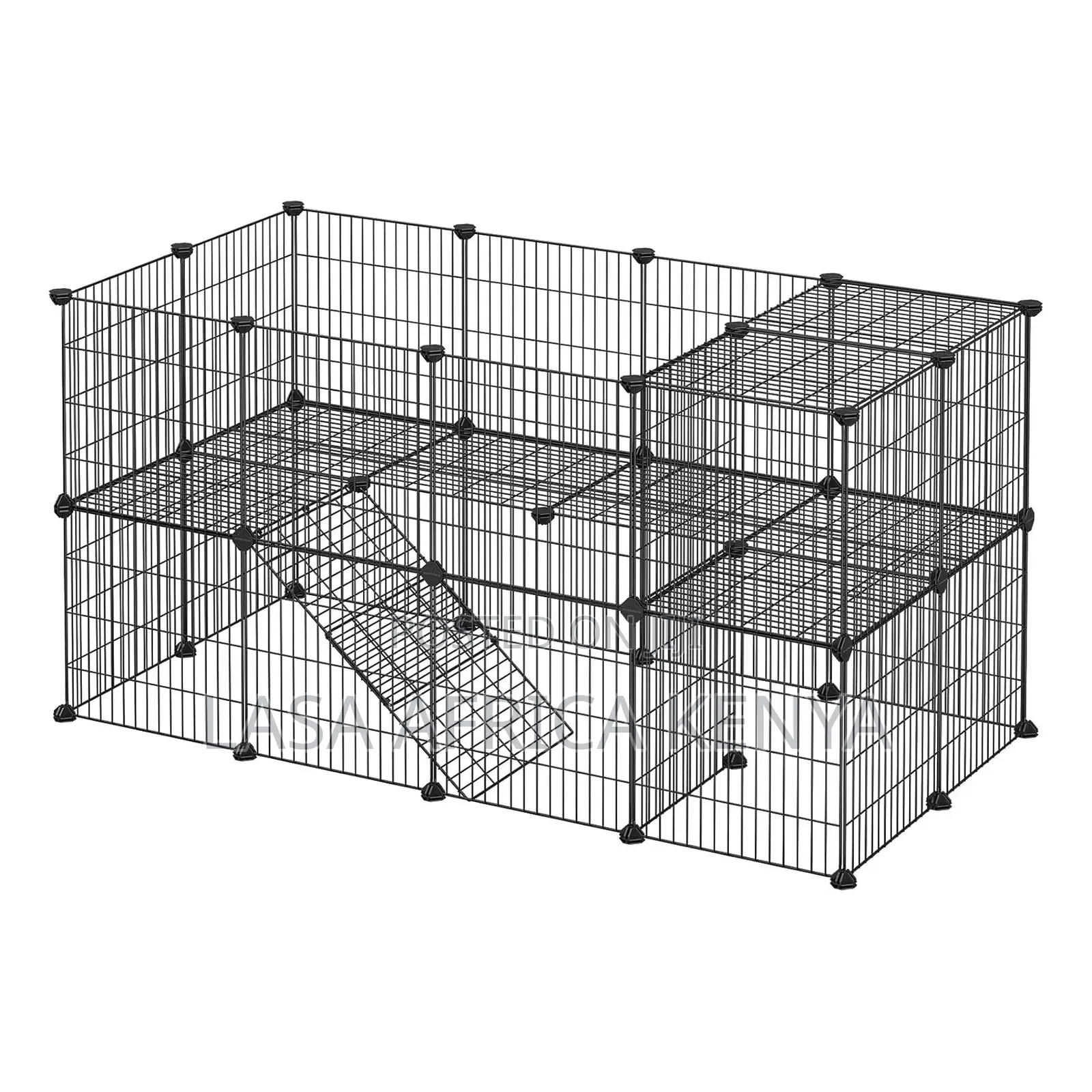 Lasa 2-Tier Small Pet Playpen Hutch - Adjusta.