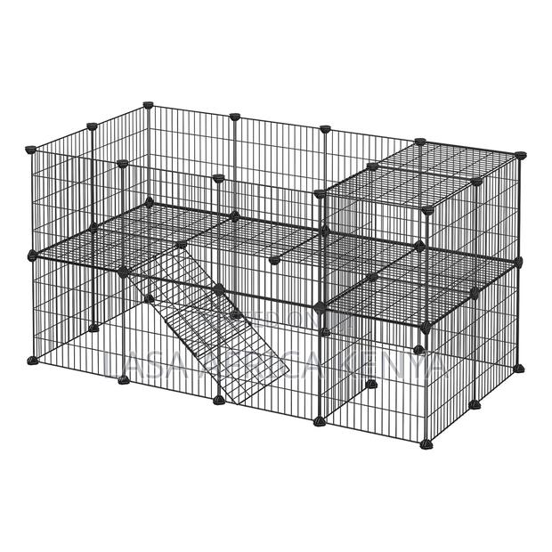 Lasa 2-Tier Small Pet Playpen Hutch - Adjusta.