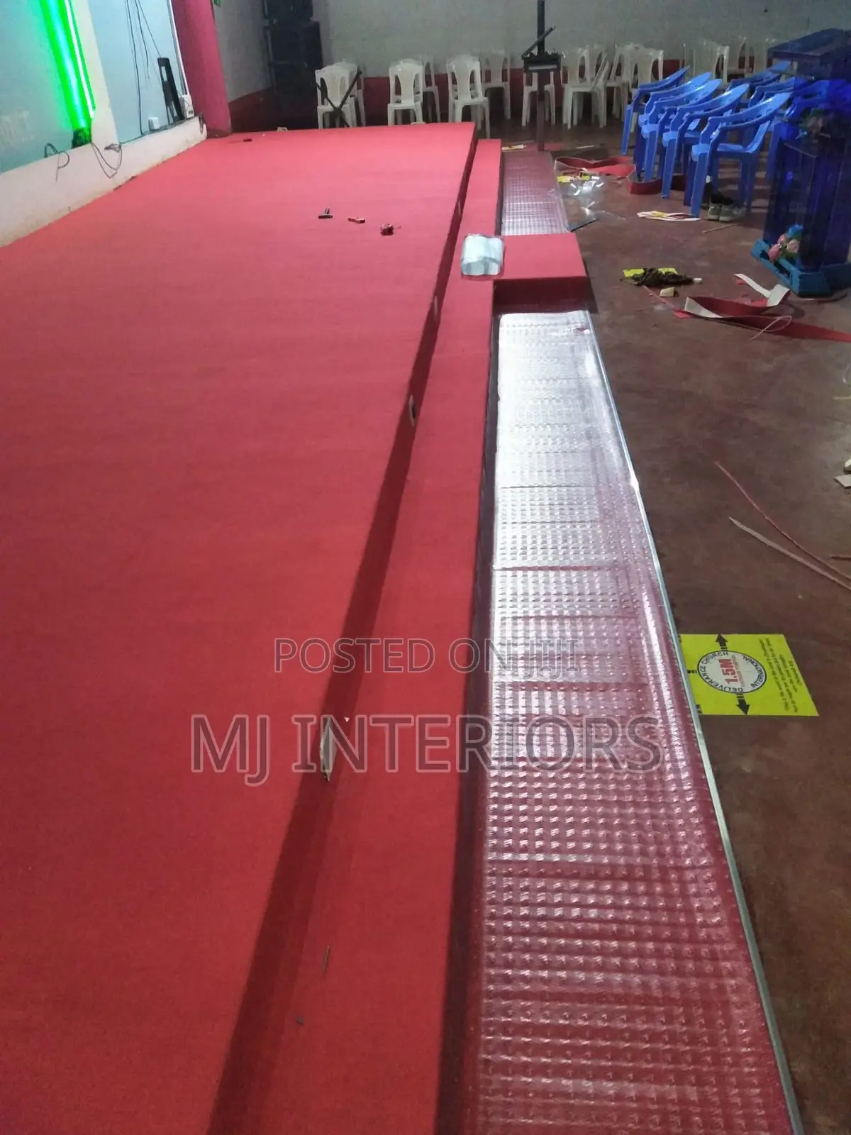 Premium Red Delta Church Carpet Rolls Ready for Fitting