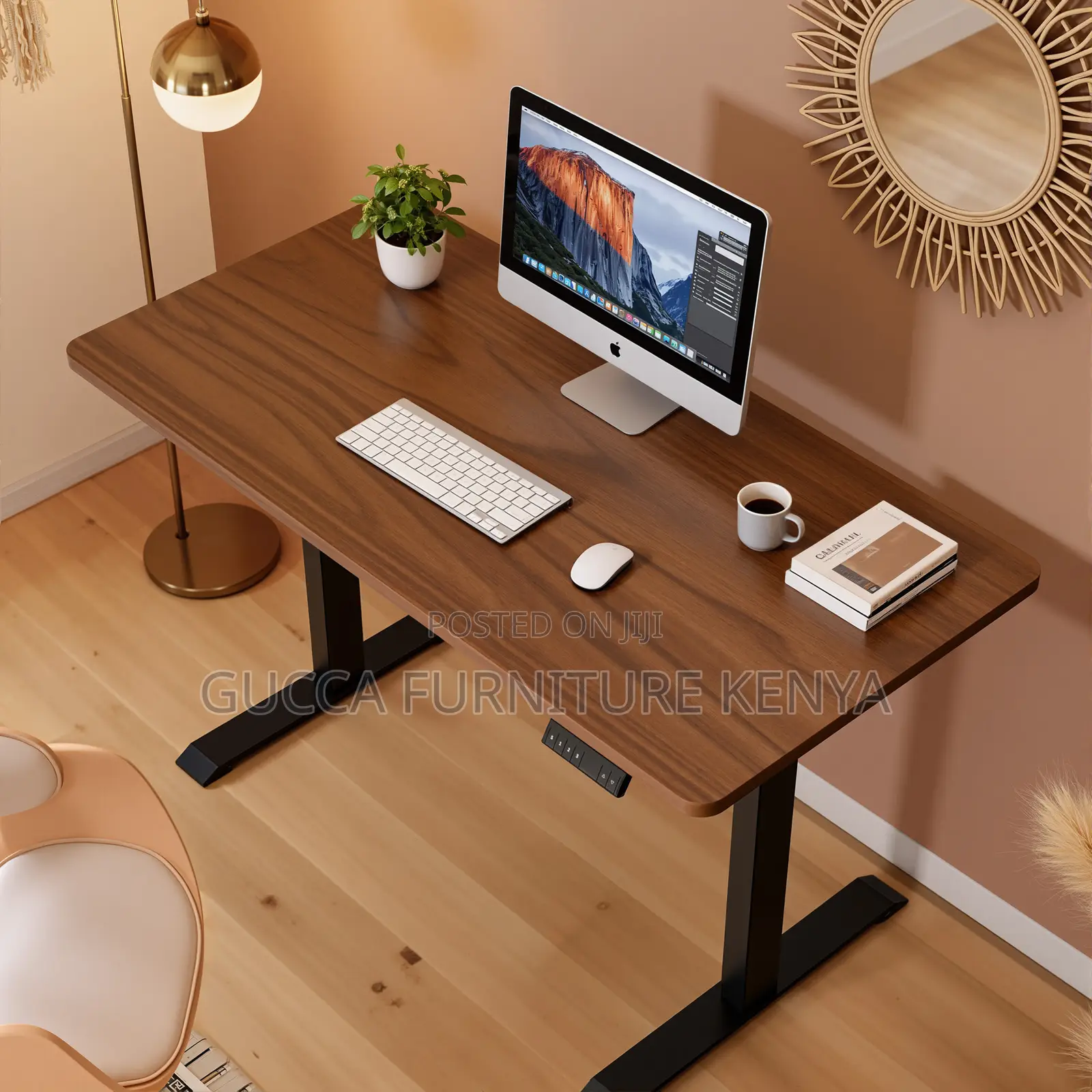 Electric Controlled Sit Stand Lift Computer Desk