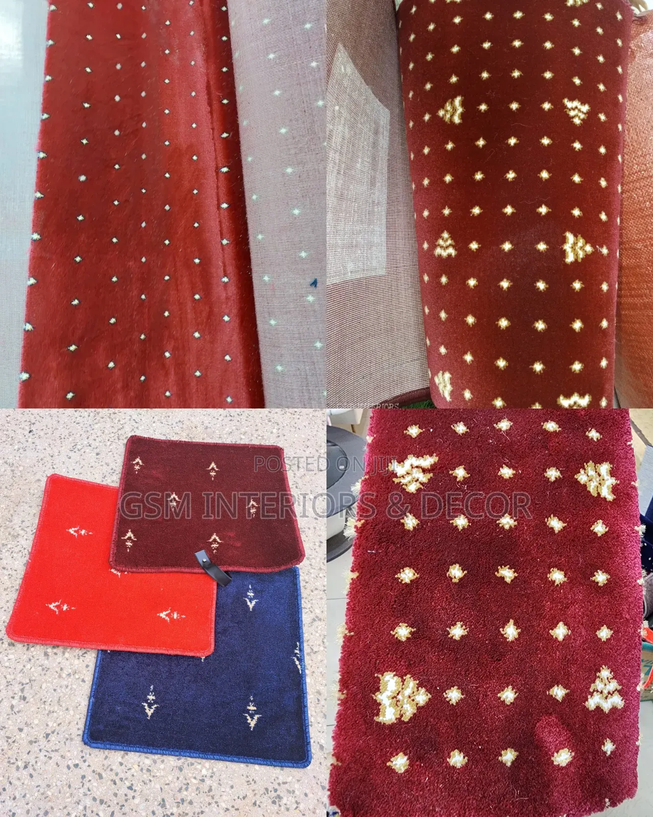 Executive Office Carpets in Flowered Maroon-Red