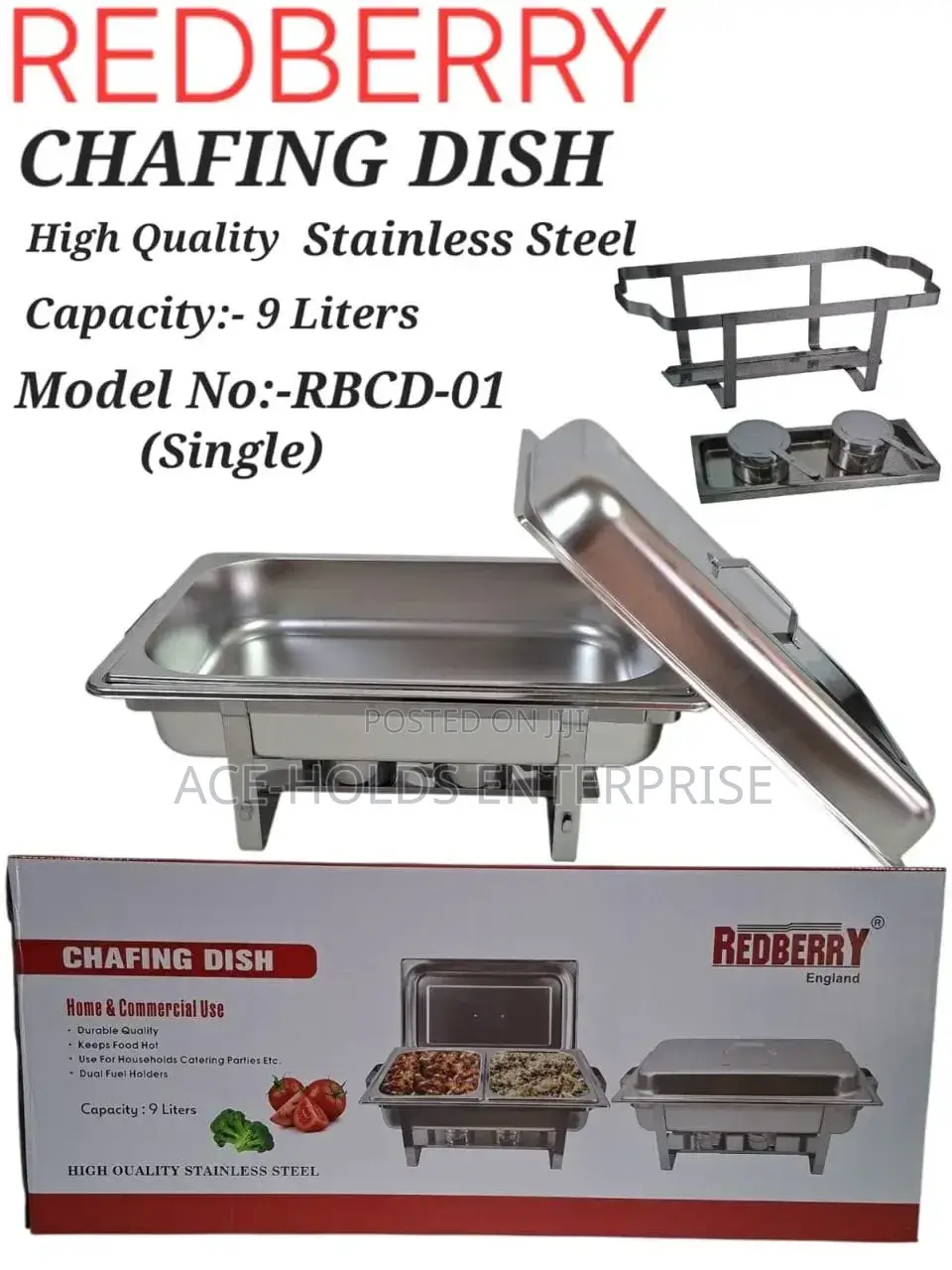 Single Redberry Chafing Dish
With Proper Deep Insert - 9 Litres