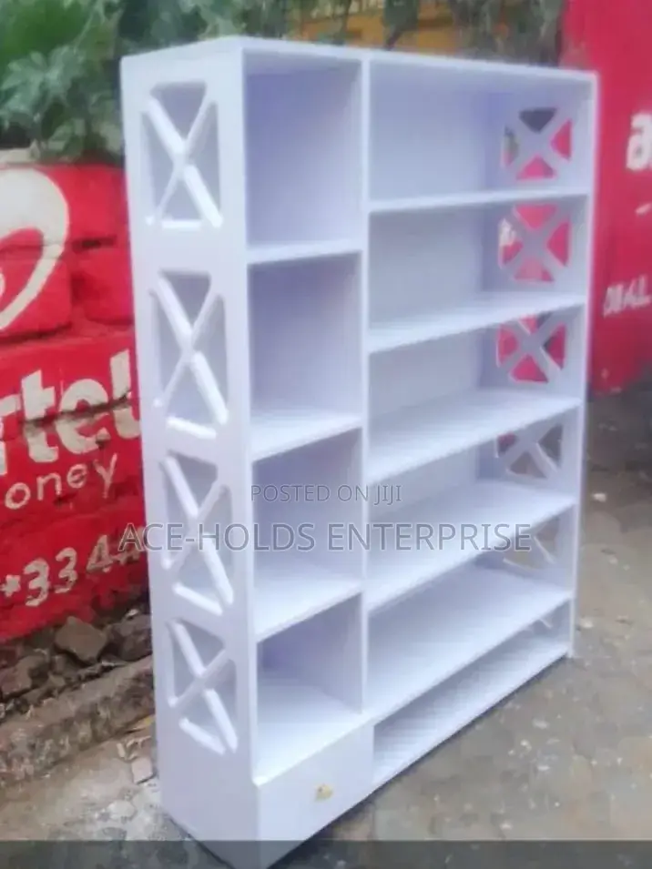 6fts by 5fts Executive Wooden Shoe Rack - With Shelves Unit