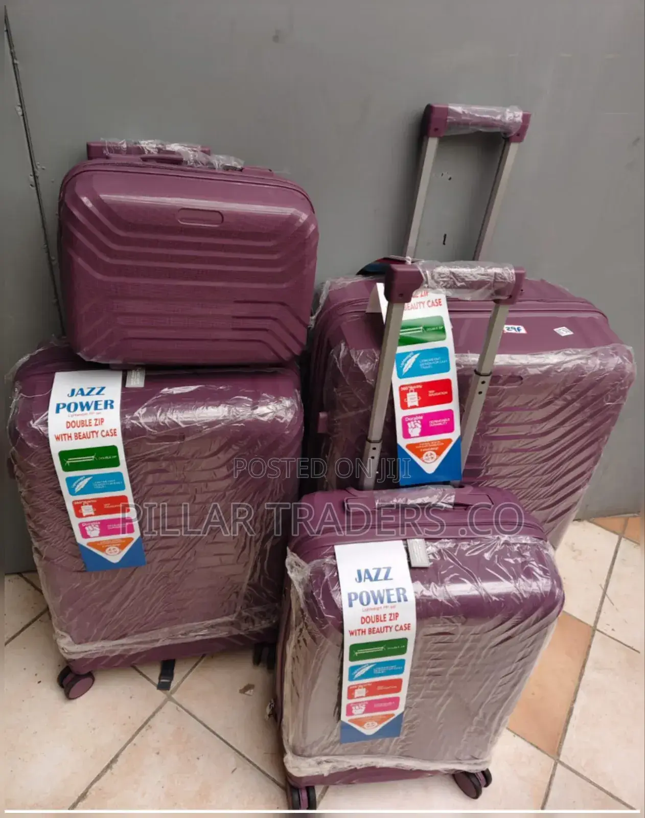 Jazz Power 4-in-1 Hard Shell Suitcase Set With Beauty Case