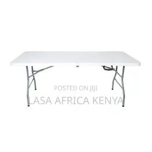Lasa 180cm Folding Table - White Plastic, Indoor/Outdoor Use, Portable
