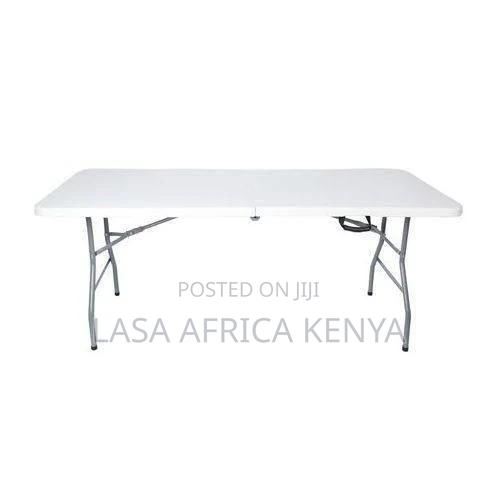 Lasa 180cm Folding Table - White Plastic, Indoor/Outdoor Use, Portable