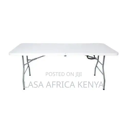Lasa 180cm Folding Table - White Plastic, Indoor/Outdoor Use, Portable
