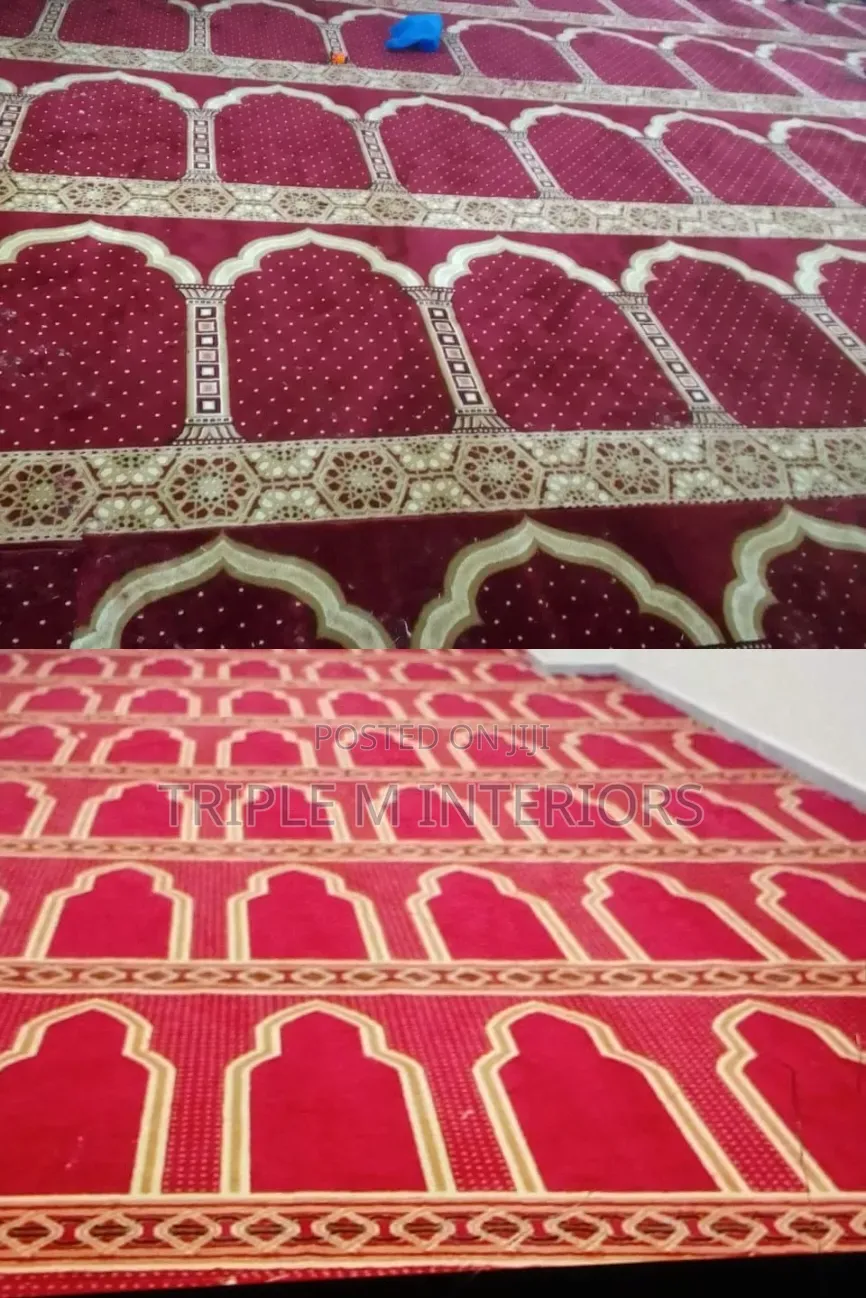 Elegant Red Mosque Carpet for Masjid