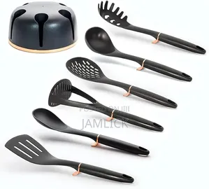 Haus Roland Rotating Stand 7pc Silicone Kitchen Utensil Set - Pm