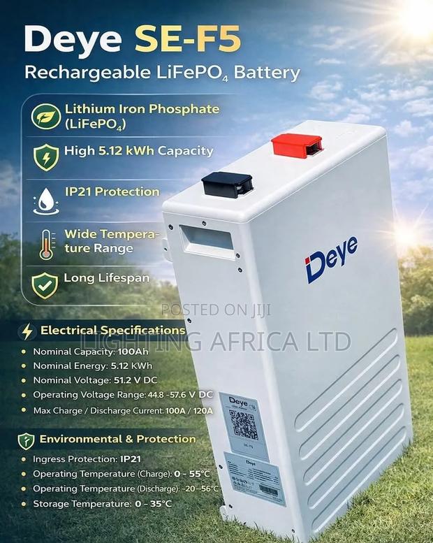 Deye 5.12kwh - 48v Top Quality Lithium Ion Battery 6000 Cycle