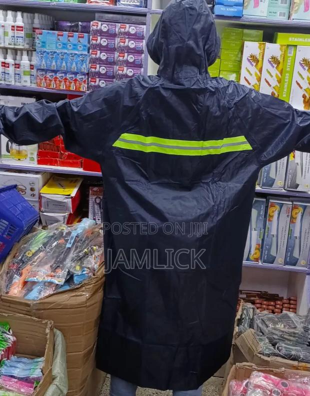 Adult Rain Coat With Lime Green Reflective Strips - Jw