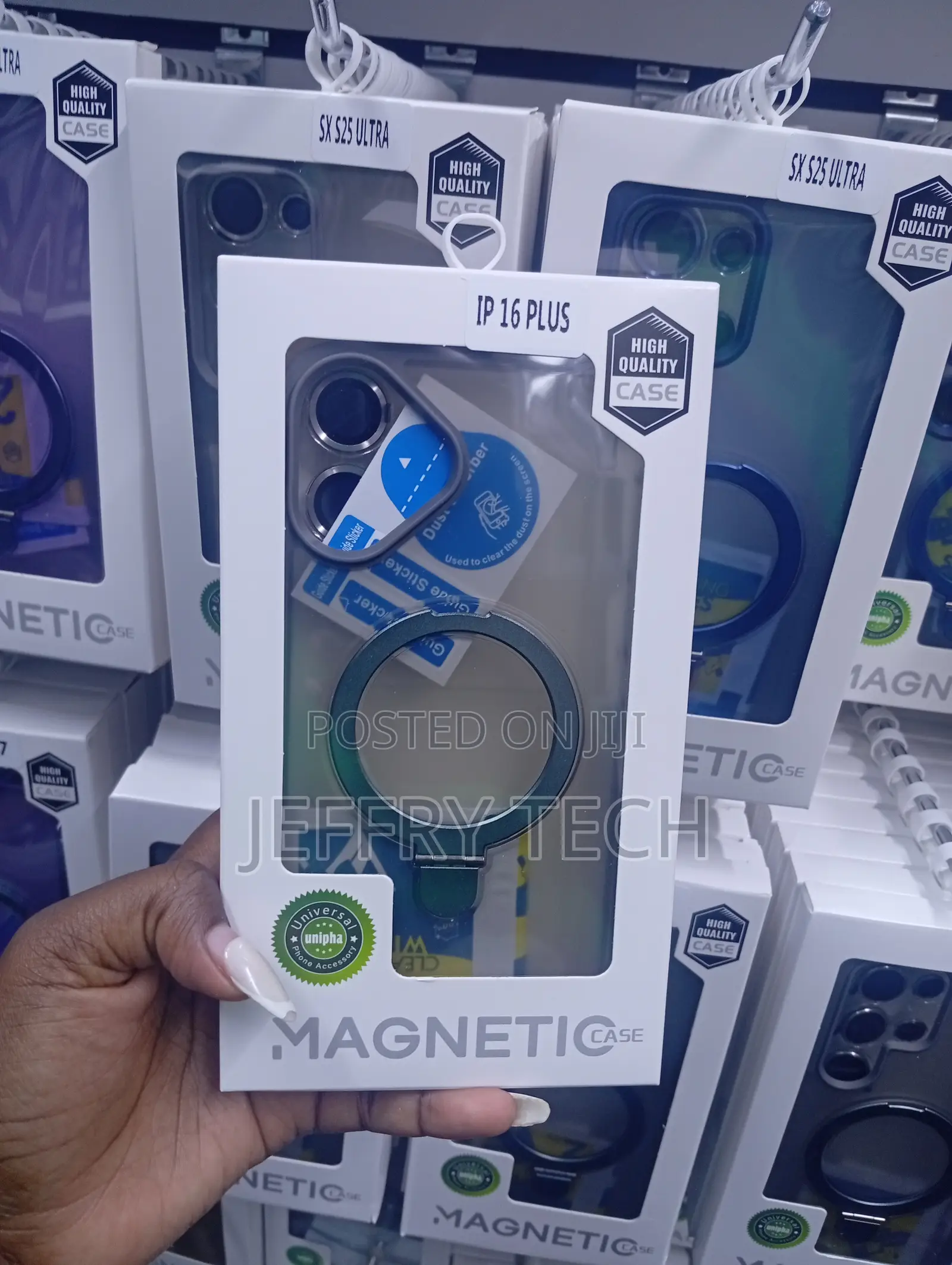 iPhone 16 Plus Magnetic Case With Raised Metallic Trim Frames.