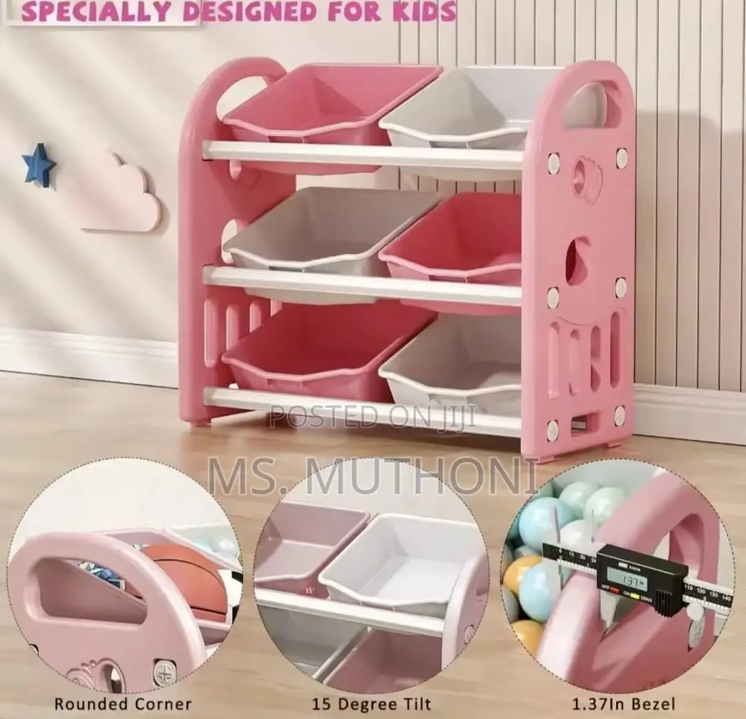 Kids Toy Organizers and Storage With 6 Removable Plastic Bins