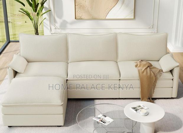 Home Sofa: 3 Seater Cloud Couch With Ottoman - main view