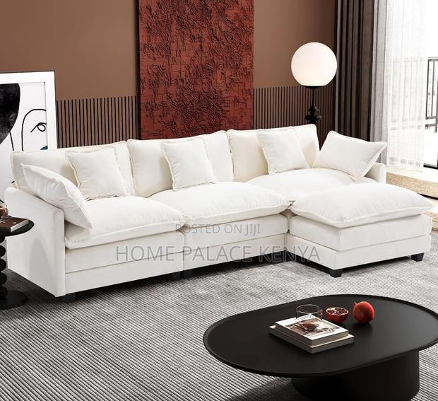 Home Sofa: 3 Seater Cloud Couch With Ottoman - thumbnail 10